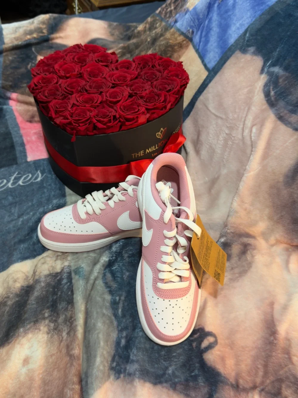 Nike Women’s AIR Force Pink and White Low-Top Sneakers